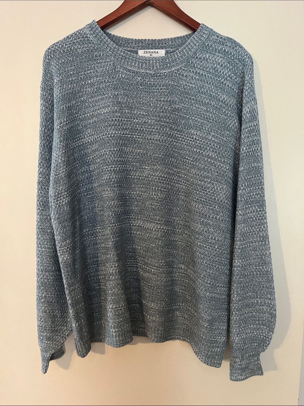 Zenana Outfitters Light Heather Blue Crewneck Sweater